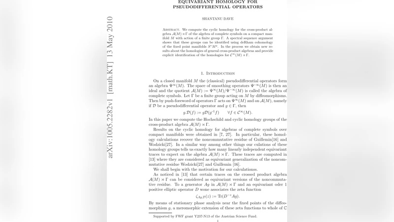 Equivariant homology for pseudo-differential operators