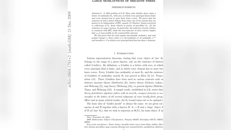 Large semilattices of breadth three