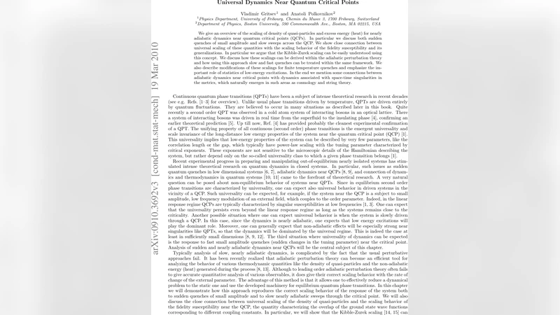 Universal Dynamics Near Quantum Critical Points
