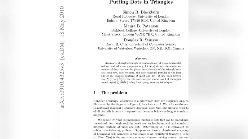 Putting Dots in Triangles