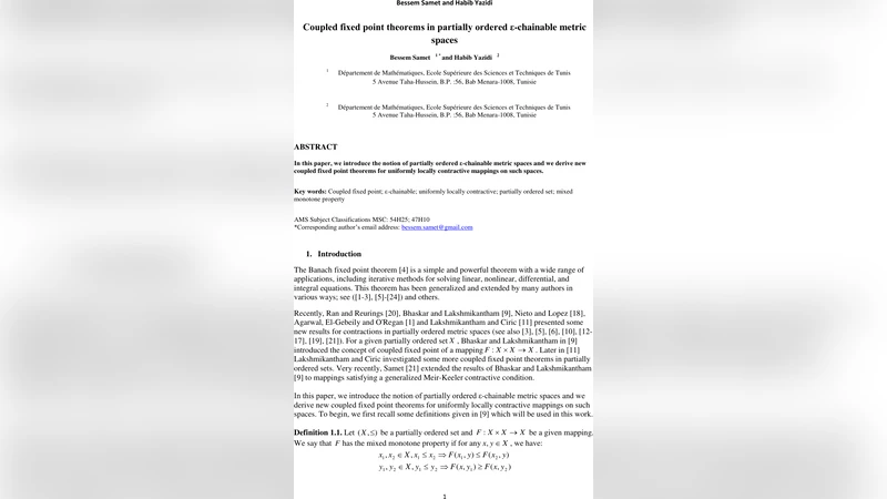 Coupled fixed point theorems in partially ordered {epsilon}-chainable   metric spaces