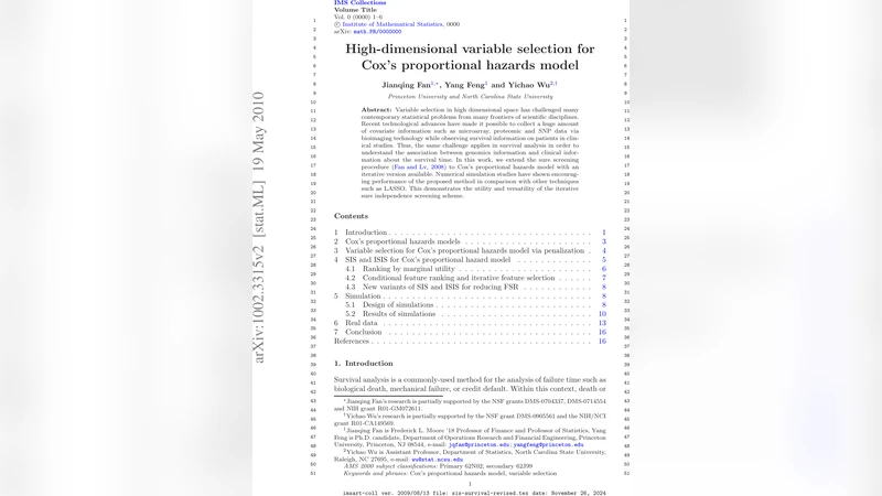 High-dimensional variable selection for Coxs proportional hazards model