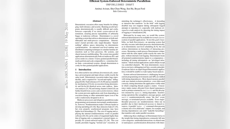 Efficient System-Enforced Deterministic Parallelism