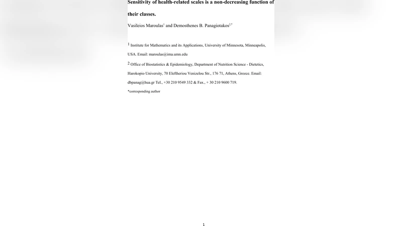 Sensitivity of health-related scales is a non-decreasing function of   their classes