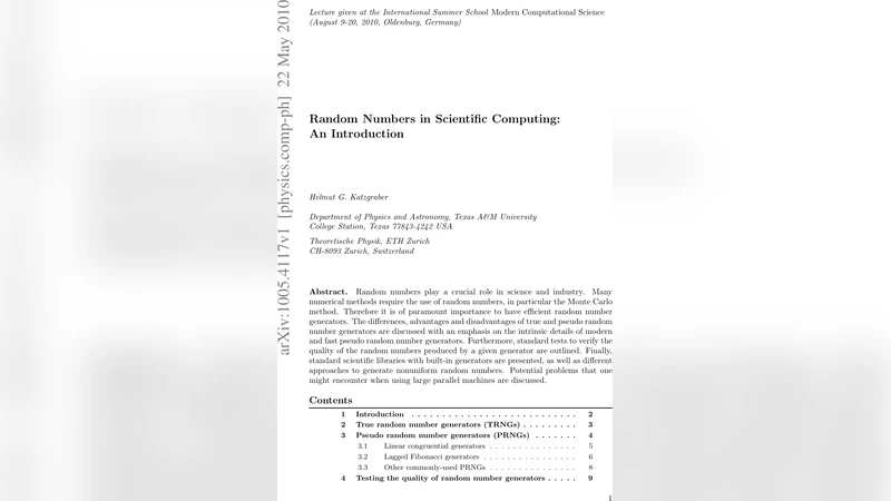 Random Numbers in Scientific Computing: An Introduction