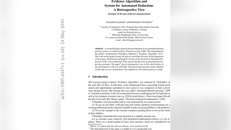 Evidence Algorithm and System for Automated Deduction: A Retrospective   View