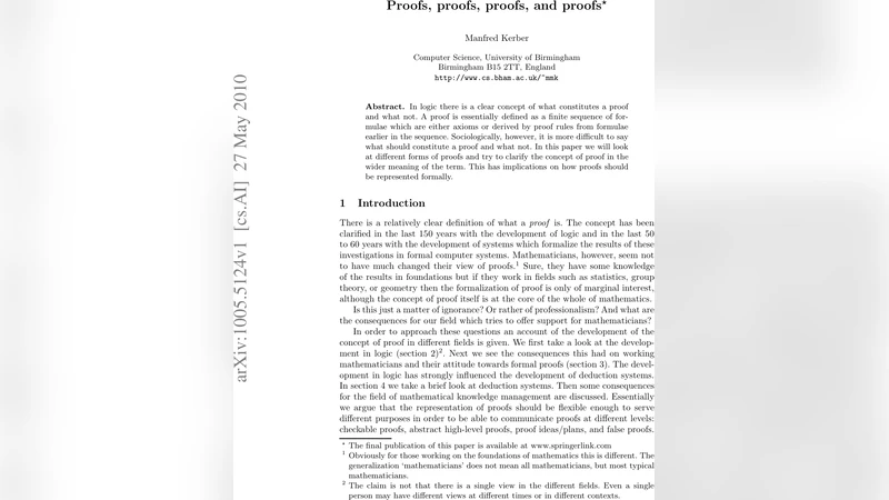 Proofs, proofs, proofs, and proofs