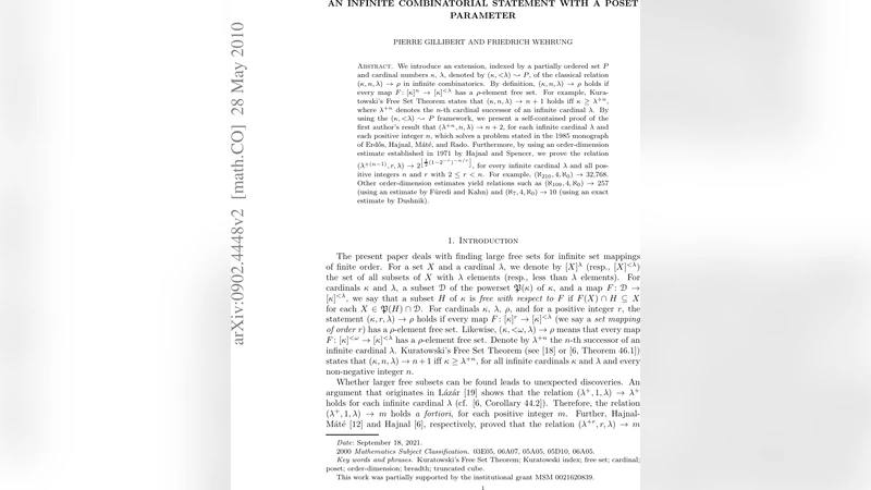 An infinite combinatorial statement with a poset parameter