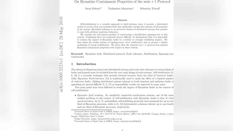 On Byzantine Containment Properties of the $min+1$ Protocol