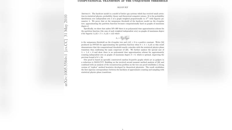 Computational Transition at the Uniqueness Threshold