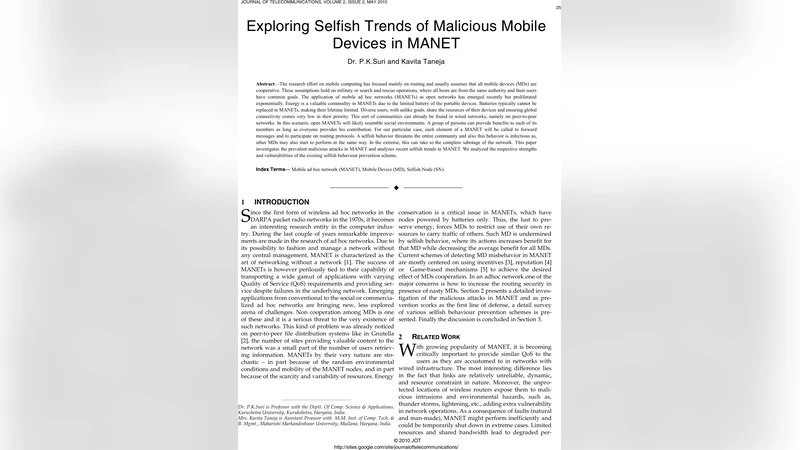 Exploring Selfish Trends of Malicious Mobile Devices in MANET