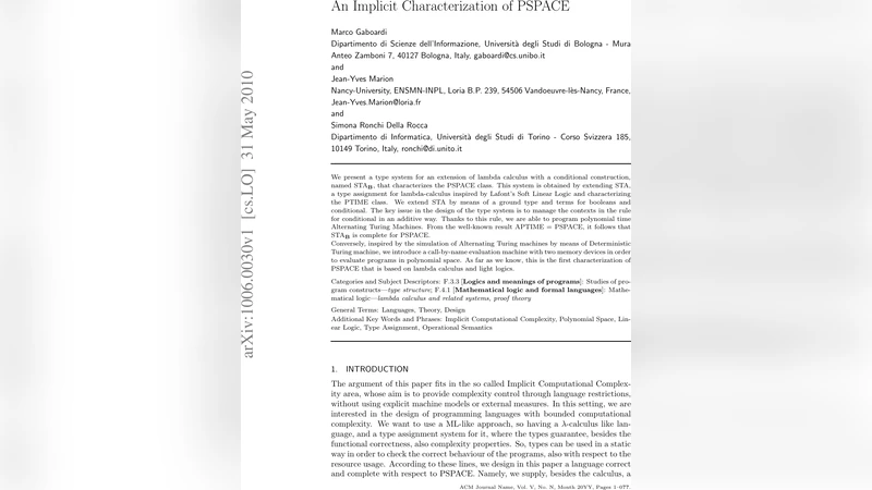 An Implicit Characterization of PSPACE