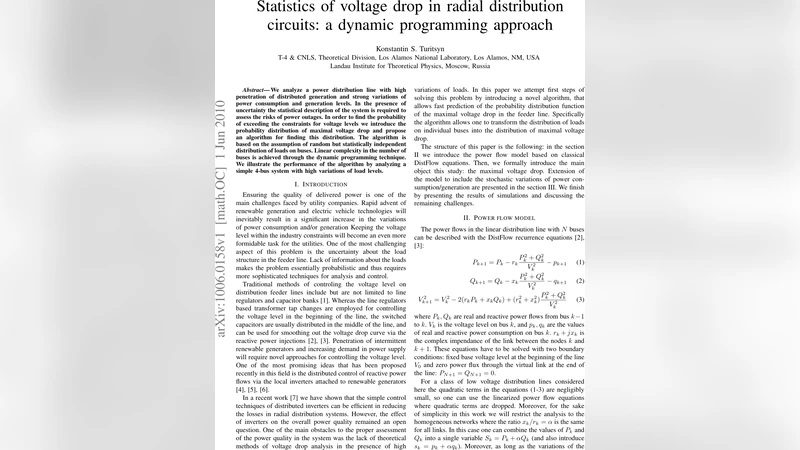 Statistics of voltage drop in radial distribution circuits: a dynamic   programming approach