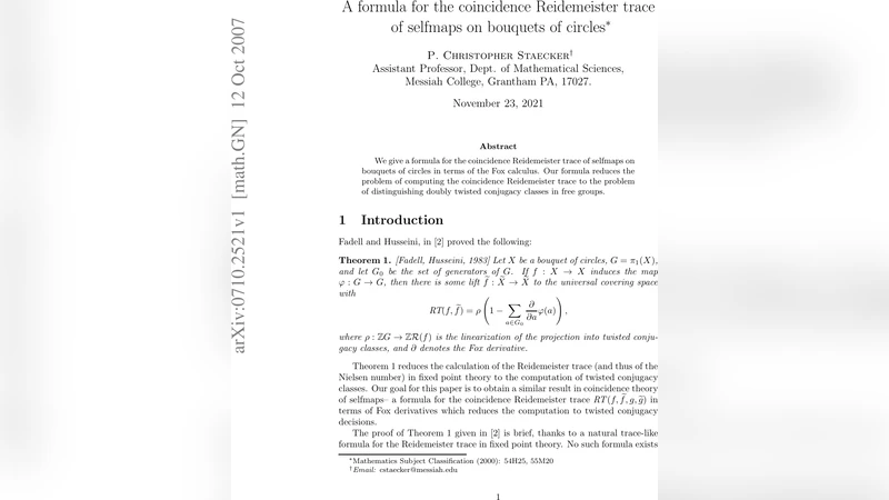 A formula for the coincidence Reidemeister trace of selfmaps on bouquets   of circles