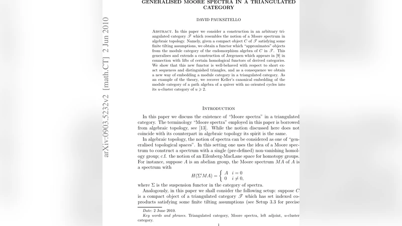 Generalised Moore spectra in a triangulated category