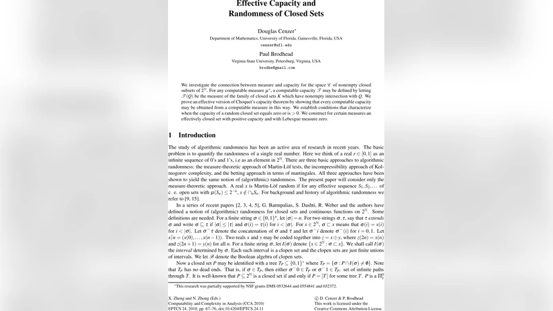 Effective Capacity and Randomness of Closed Sets