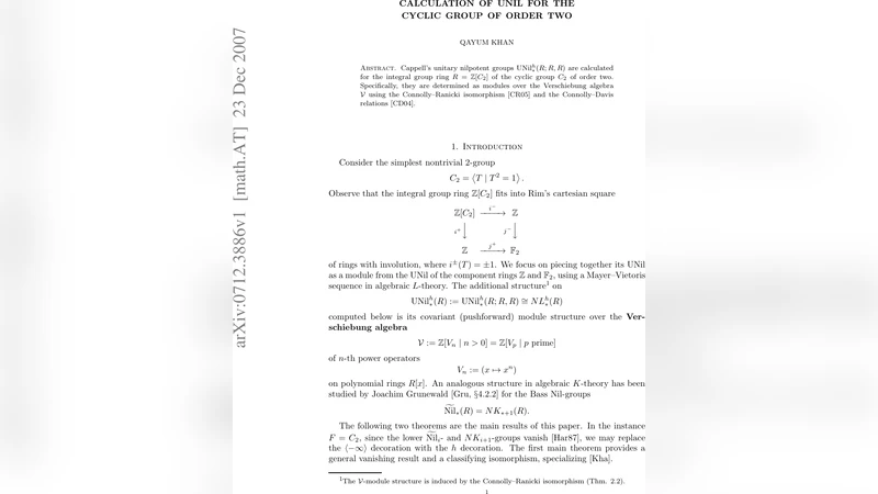Calculation of UNil for the cyclic group of order two