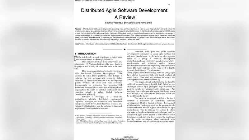 Distributed Agile Software Development: A Review