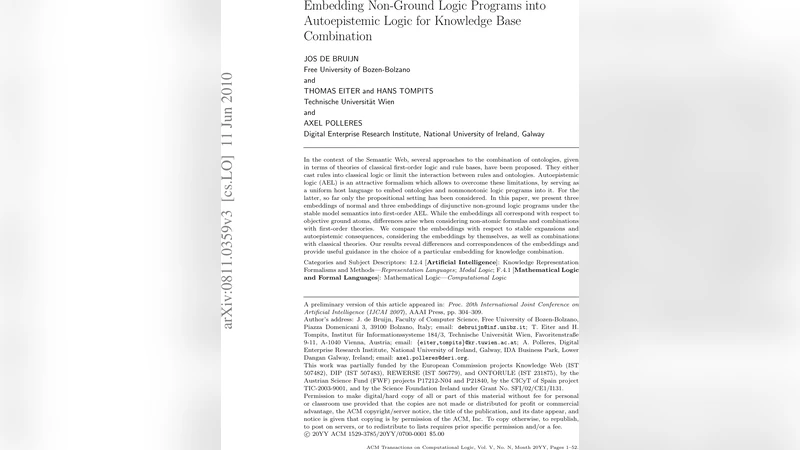 Embedding Non-Ground Logic Programs into Autoepistemic Logic for   Knowledge Base Combination