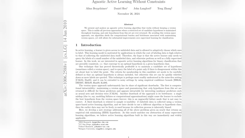 Agnostic Active Learning Without Constraints