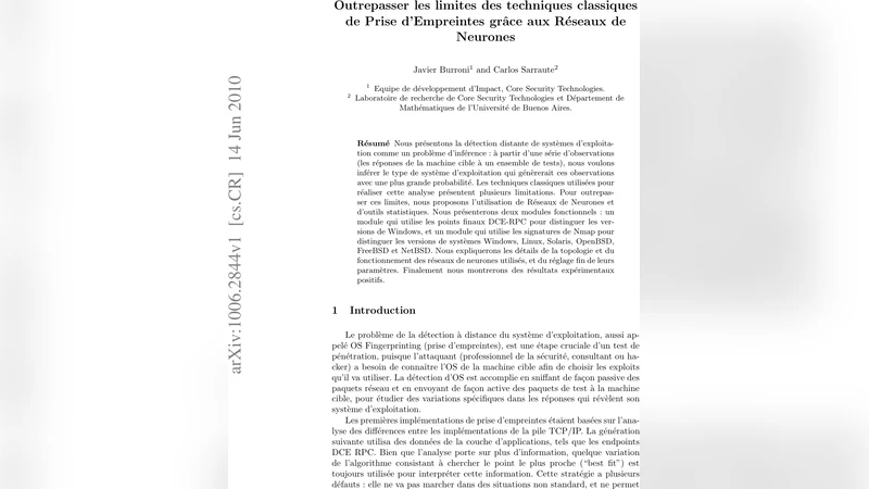 Outrepasser les limites des techniques classiques de Prise dEmpreintes   grace aux Reseaux de Neurones