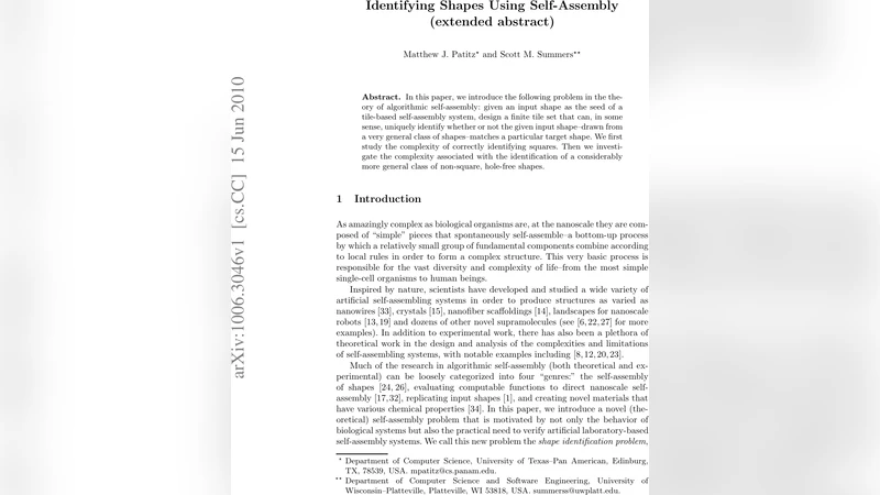 Identifying Shapes Using Self-Assembly (extended abstract)