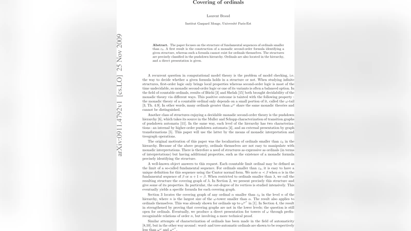 Covering of ordinals