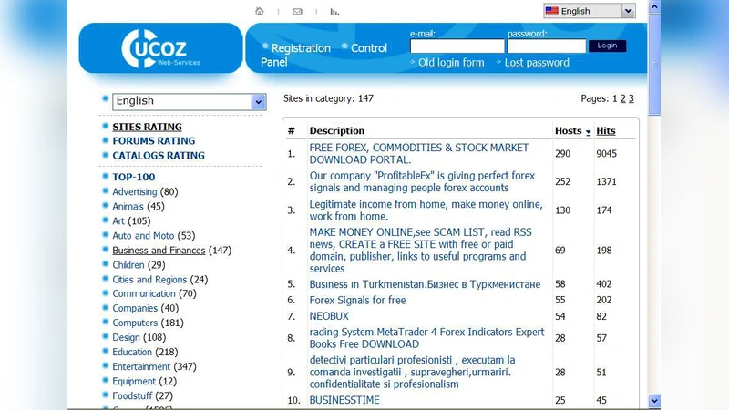 Power law in website ratings