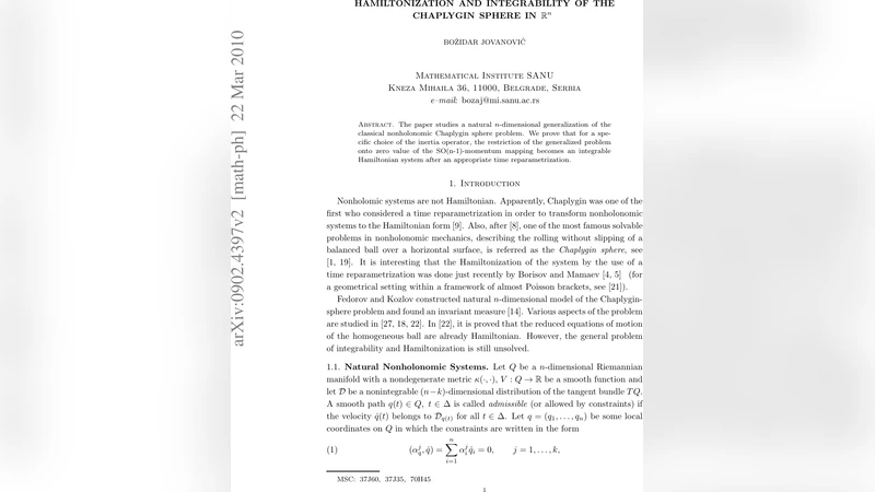 Hamiltonization and Integrability of the Chaplygin Sphere in R^n