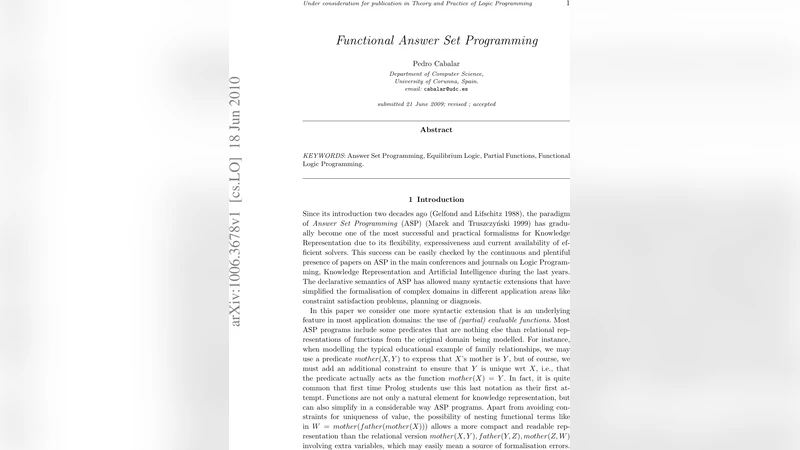 Functional Answer Set Programming