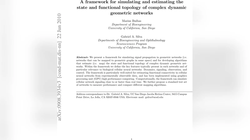 A framework for simulating and estimating the state and functional   topology of complex dynamic geometric networks