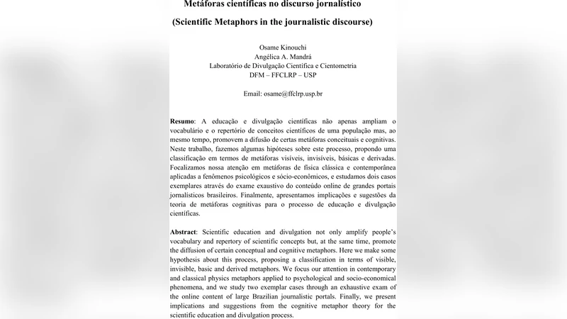 Scientific Metaphors in the journalistic discourse