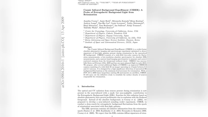 Cosmic Infrared Background ExpeRiment (CIBER): A Probe of Extragalactic   Background Light from Reionization