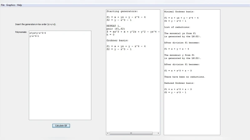 Groebner bases in Java with applications in computer graphics