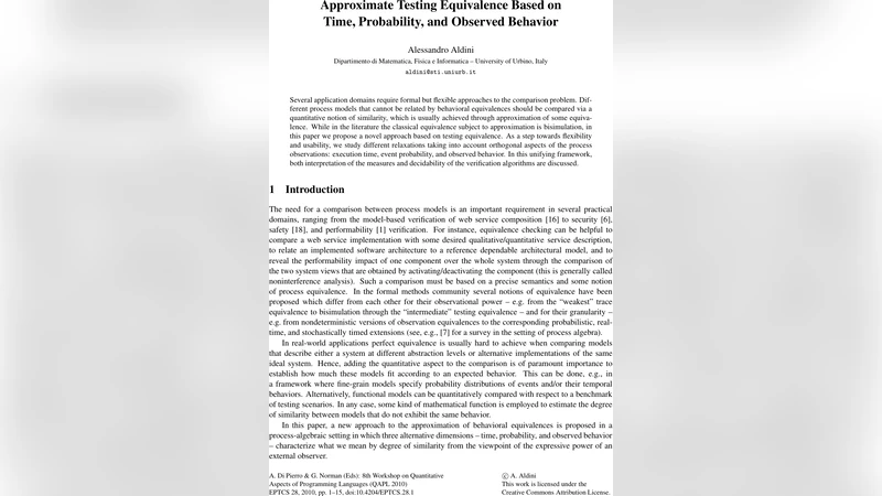 Approximate Testing Equivalence Based on Time, Probability, and Observed   Behavior