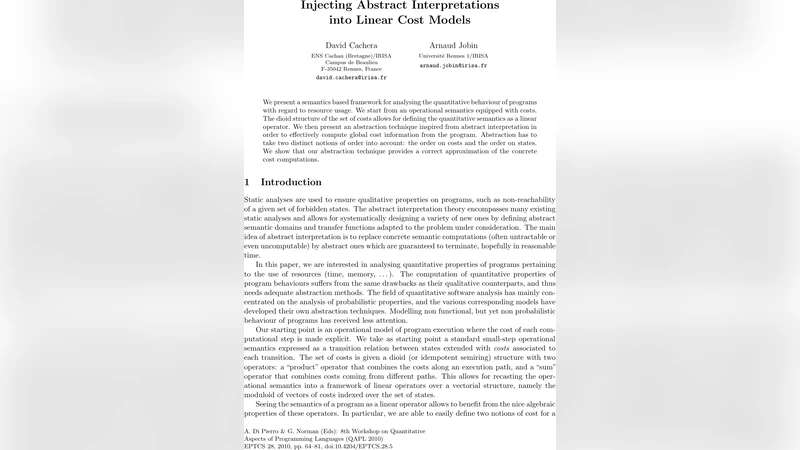 Injecting Abstract Interpretations into Linear Cost Models