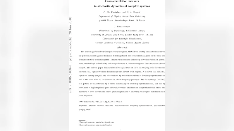 Cross-correlation markers in stochastic dynamics of complex systems