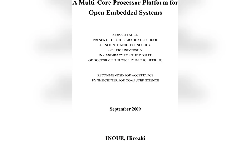 A Multi-Core Processor Platform for Open Embedded Systems