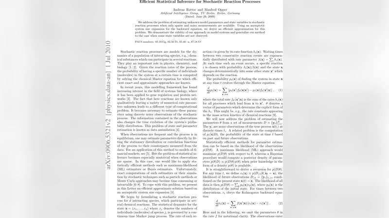 Efficient statistical inference for stochastic reaction processes