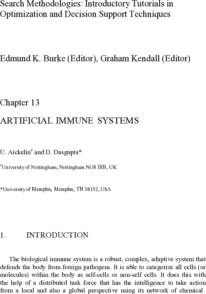 Artificial Immune Systems