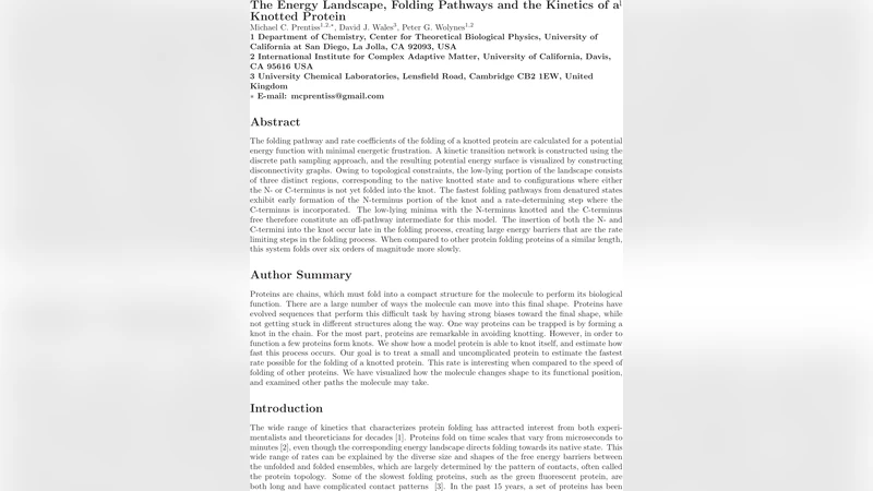 The Energy Landscape, Folding Pathways and the Kinetics of a Knotted   Protein