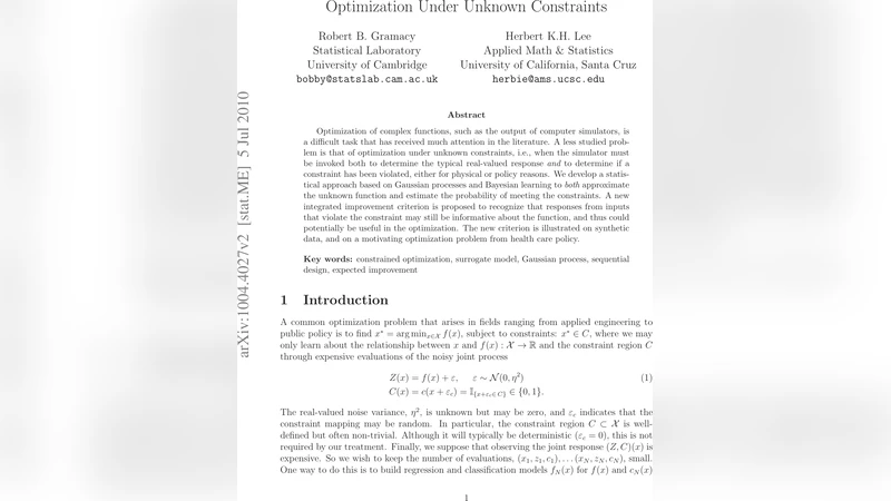Optimization Under Unknown Constraints