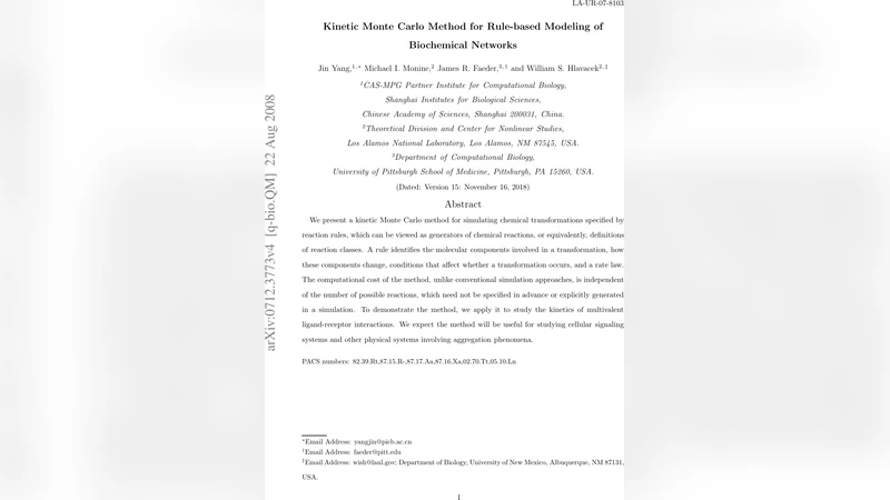 Kinetic Monte Carlo Method for Rule-based Modeling of Biochemical   Networks