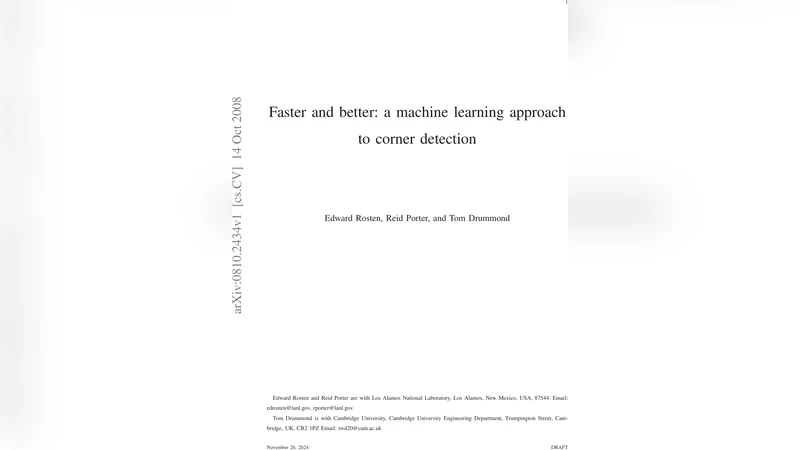 Faster and better: a machine learning approach to corner detection