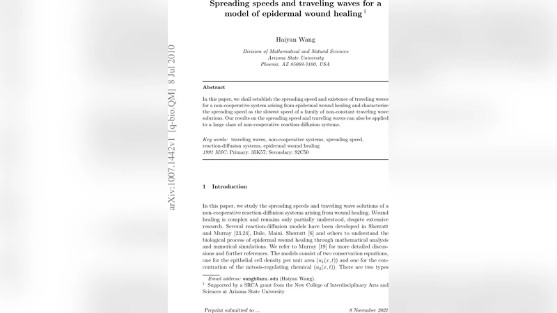 Spreading speeds and traveling waves for a model of epidermal wound   healing