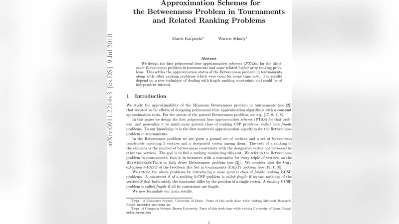 Approximation Schemes for the Betweenness Problem in Tournaments and   Related Ranking Problems