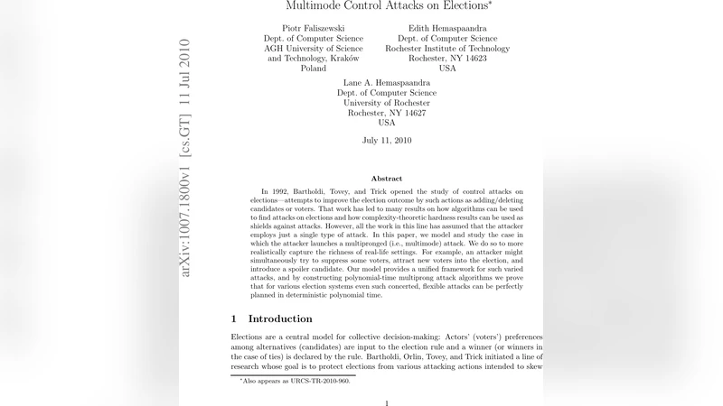 Multimode Control Attacks on Elections
