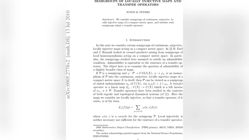 Semigroups of locally injective maps and transfer operators