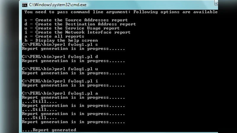 On Generation of Firewall Log Status Reporter (SRr) Using Perl