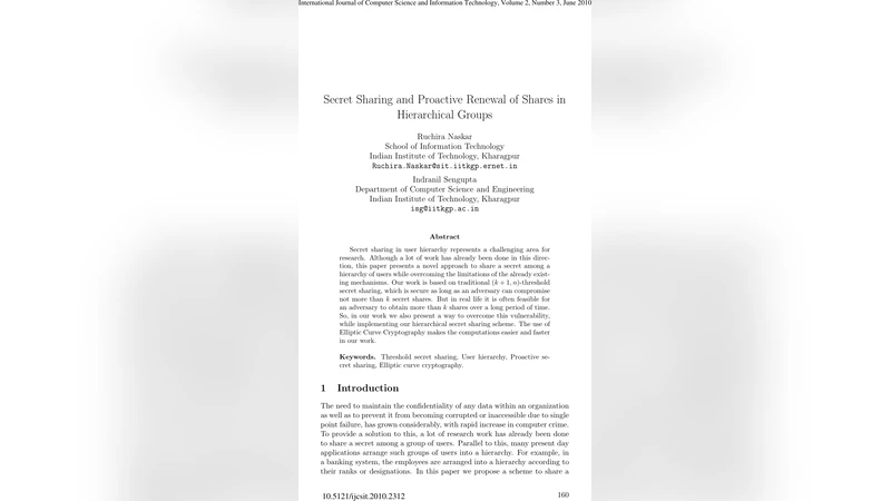 Secret Sharing and Proactive Renewal of Shares in Hierarchical Groups